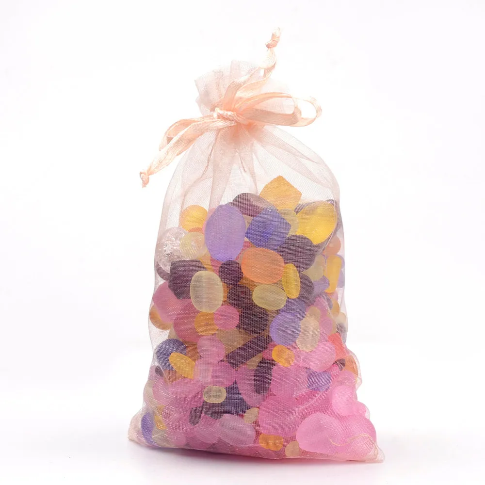 100 pc Organza Gift Bags with Drawstring, Jewelry Pouches, Wedding Party Christmas Favor Gift Bags, Red, 12x9cm
