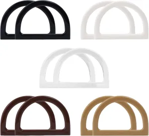 10Pcs D-Shaped Purse Replacement Handle, Bag Handles for Crochet Bags, Resin Purse Handles Decorative, Purse Making Supplies for Handmade Beach Bag Straw Bags Handbags Handles