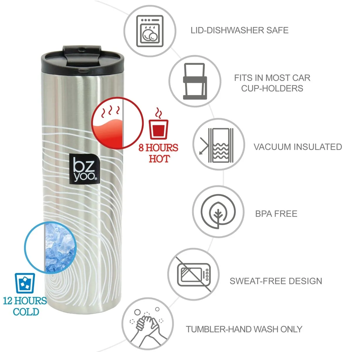 15oz Brew Stainless Steel Vacuum Double Wall Insulated Tumbler - Organica White