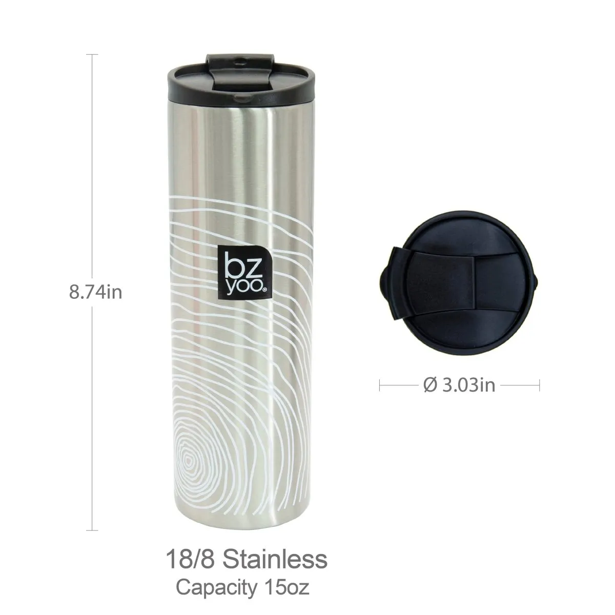 15oz Brew Stainless Steel Vacuum Double Wall Insulated Tumbler - Organica White