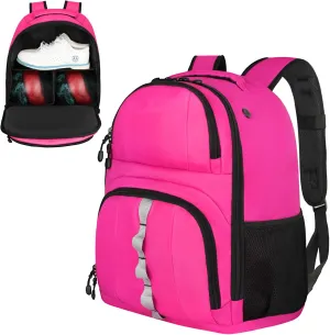 2 Ball Bowling Backpack,Bowling Ball Bag with Shoe Compartment & Portective Foam Padded, Fits Shoes Up to US Size 16