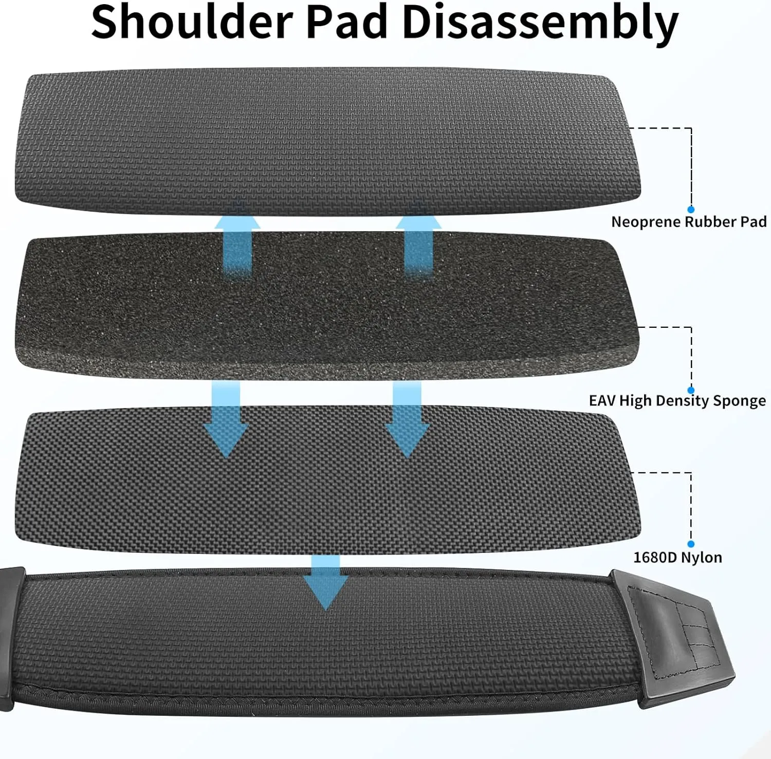 67" Bag Strap with Large Metal Hook and Dual Adjustable Buckles, Soft Adjustable Universal Replacement Neoprene Non-Slip Luggage Strap Fits Duffle/Messenger/Tool Bag/Golf Bag/Crossbody