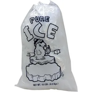 8 lb. Plastic Ice Bags with Drawstring "PURE ICE"
