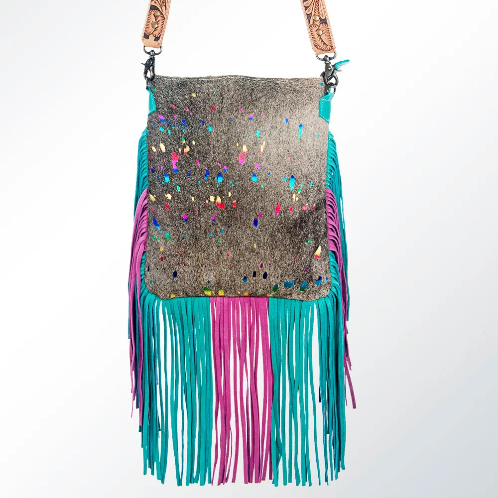 American Darling ADBGS192D Messenger Hair On Genuine Leather Women Bag Western Handbag Purse