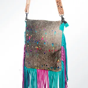 American Darling ADBGS192D Messenger Hair On Genuine Leather Women Bag Western Handbag Purse