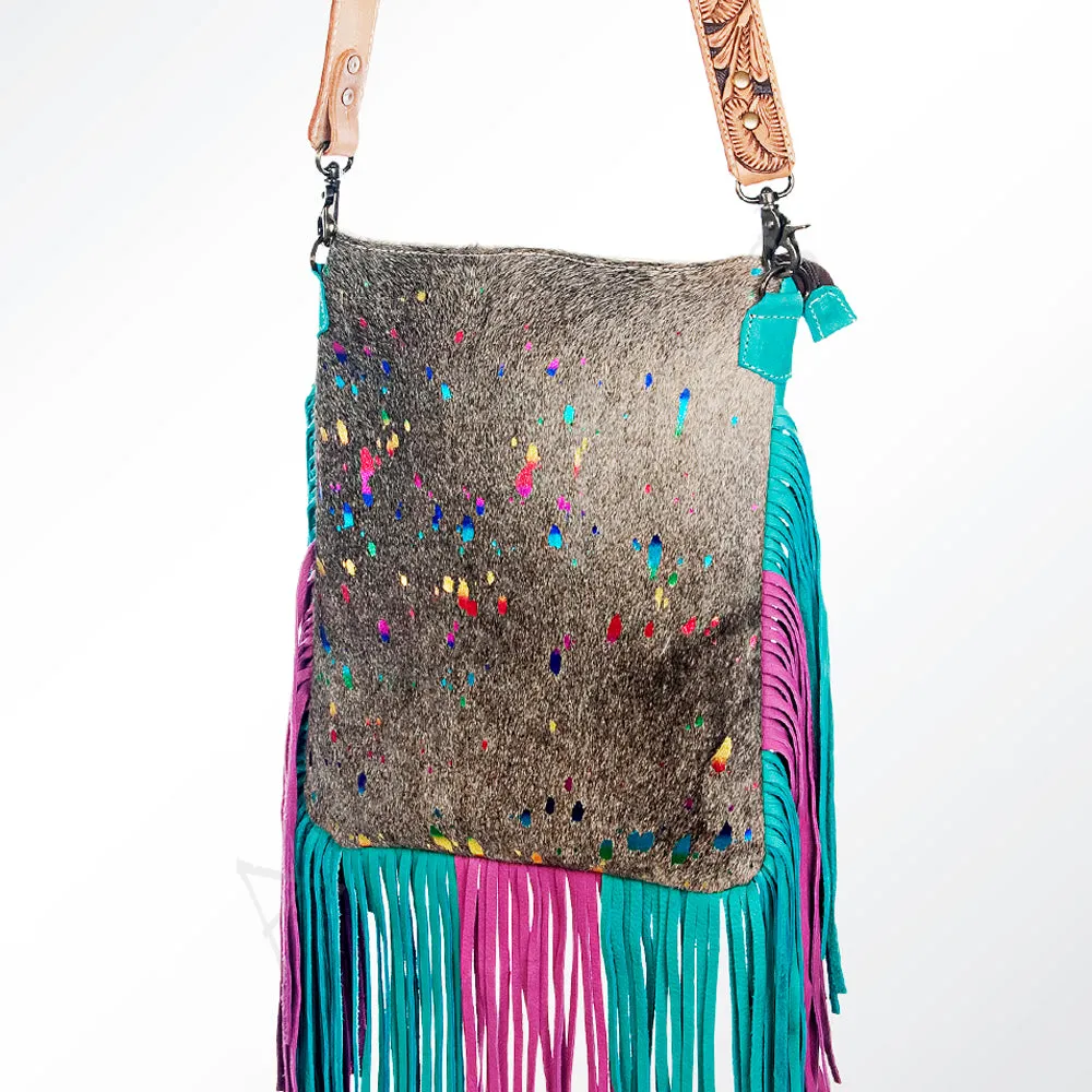 American Darling ADBGS192D Messenger Hair On Genuine Leather Women Bag Western Handbag Purse