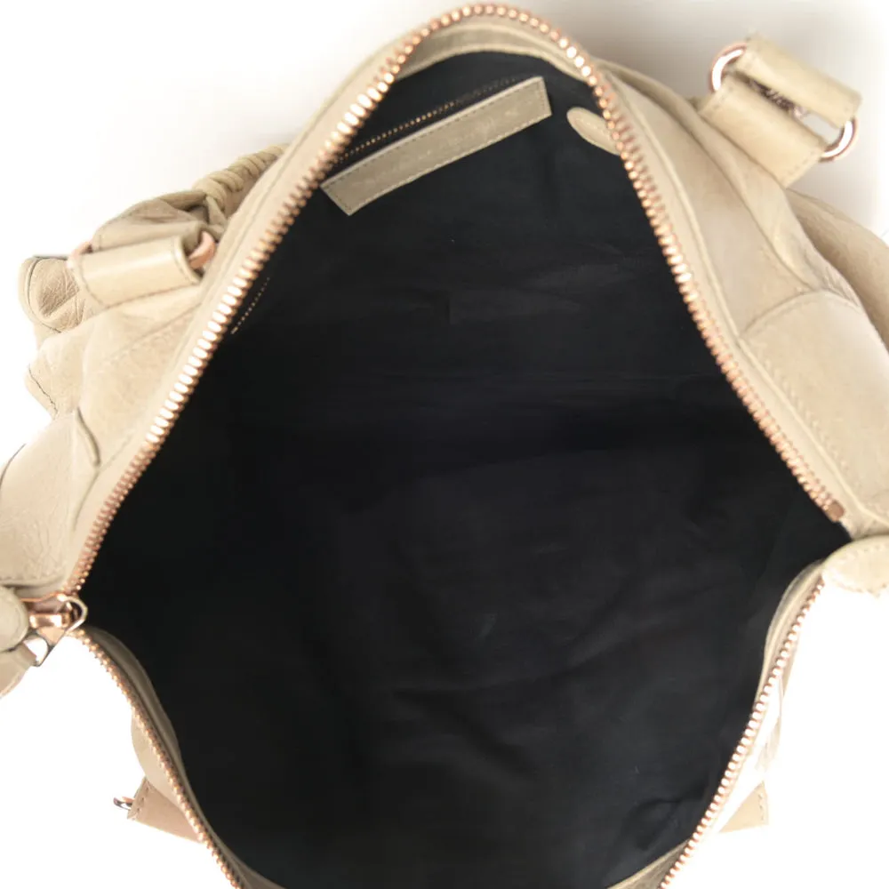 Balenciaga Praline Lambskin Leather Giant 21 Rose Gold Work Bag
