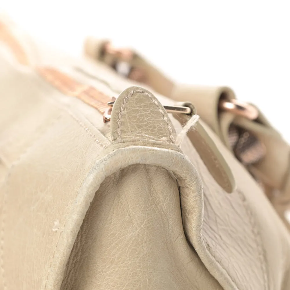 Balenciaga Praline Lambskin Leather Giant 21 Rose Gold Work Bag