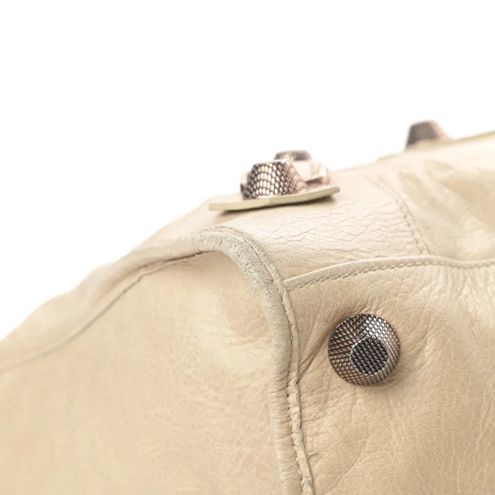 Balenciaga Praline Lambskin Leather Giant 21 Rose Gold Work Bag