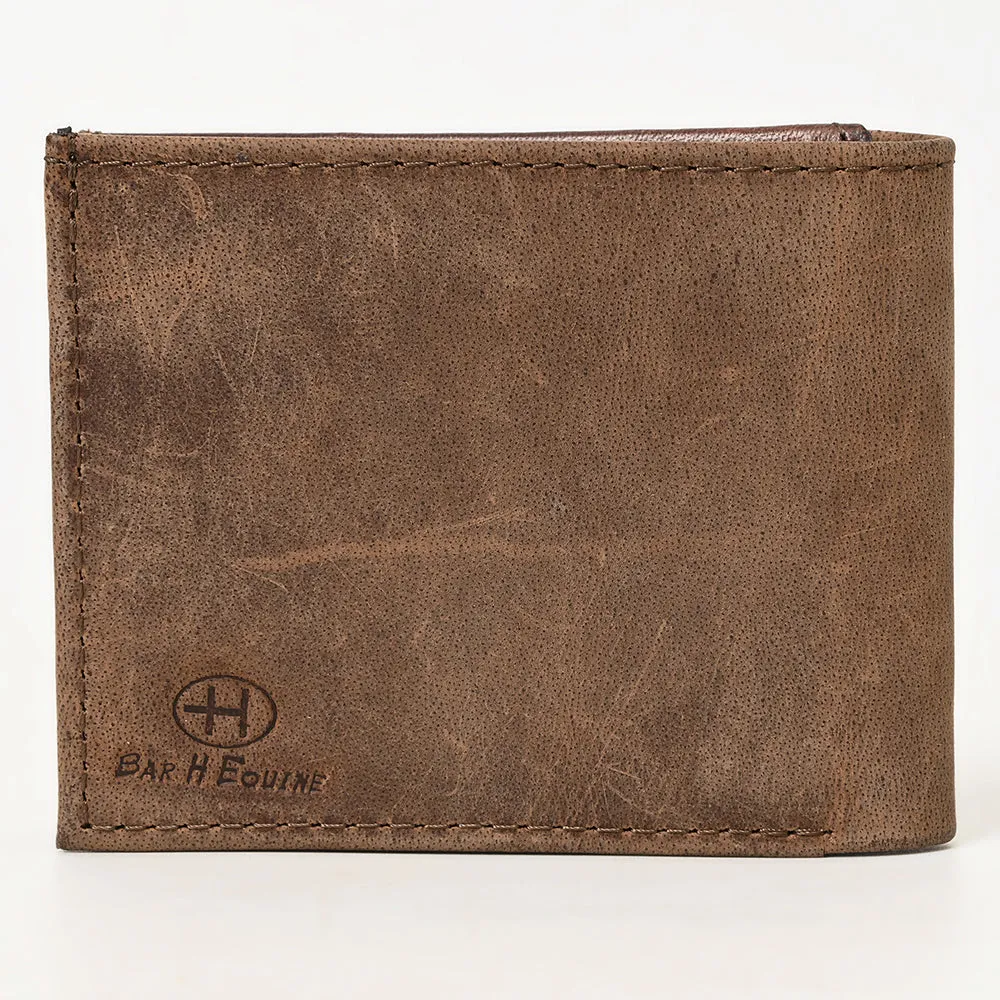 BAR H EQUINE Western Floral Rodeo Bifold Men Women Genuine American Leather Wallet