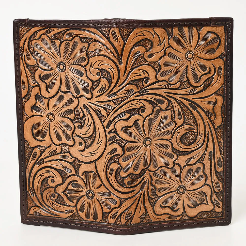 BAR H EQUINE Western Floral Rodeo Bifold Men Women Genuine American Leather Wallet