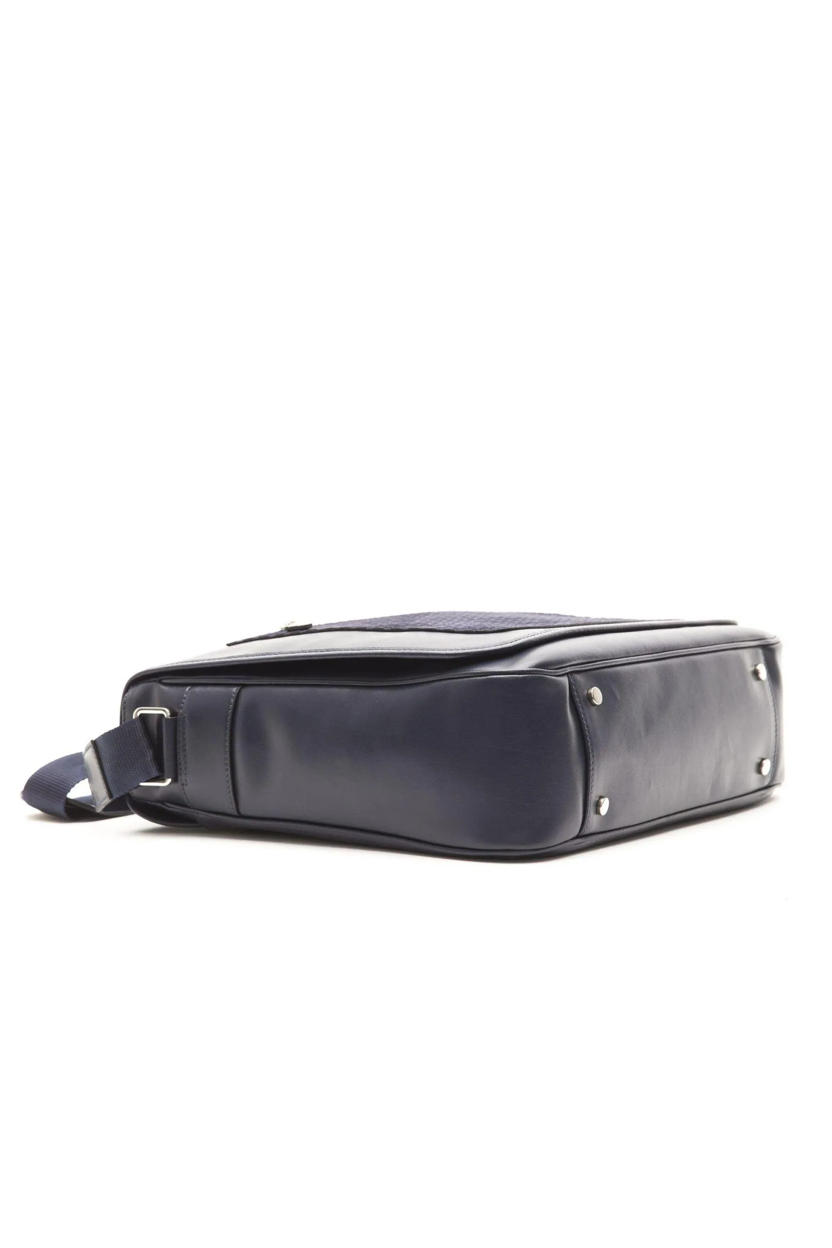 Billionaire Italian Couture Blue Leather Messenger Bag