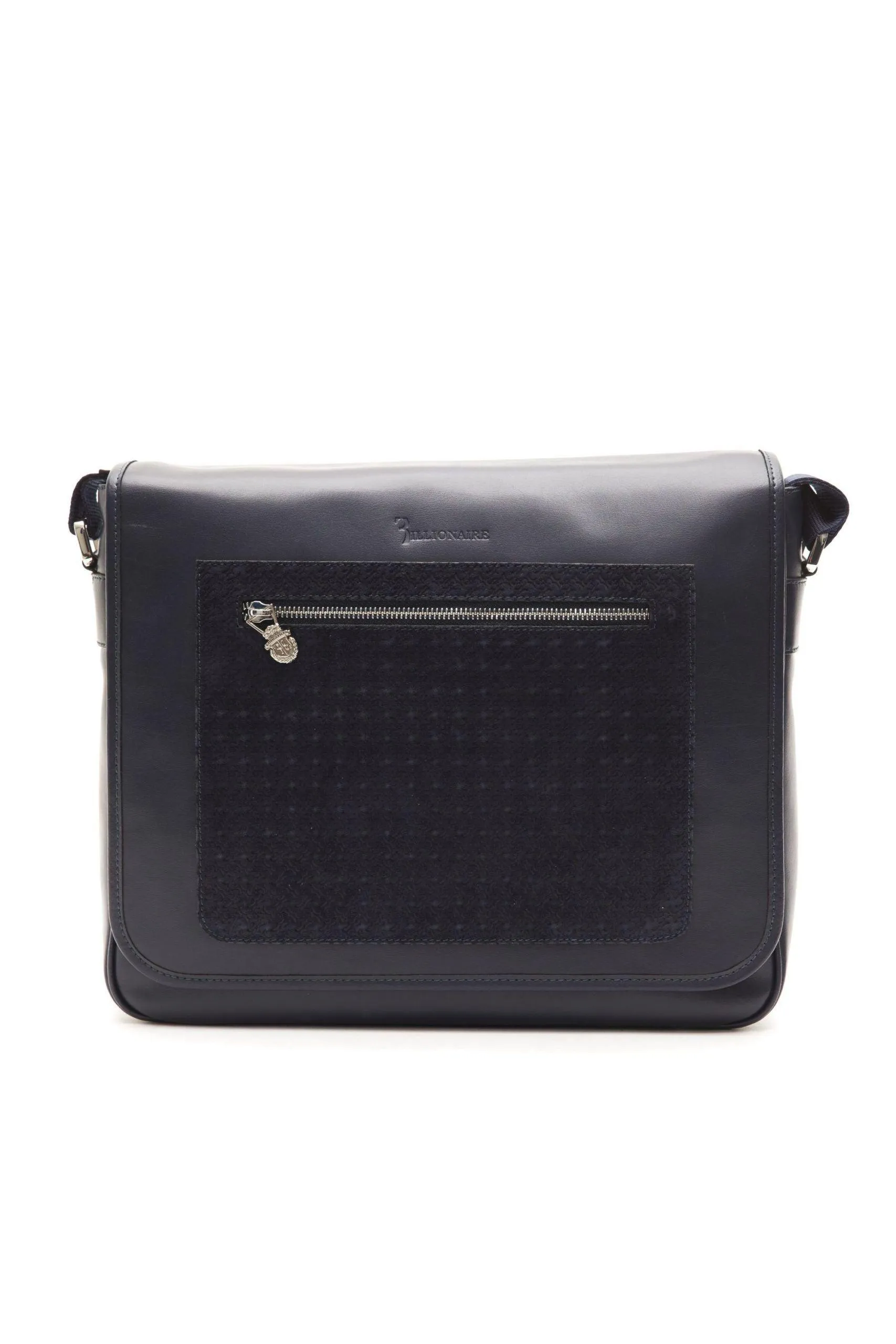 Billionaire Italian Couture Blue Leather Messenger Bag