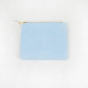 Blue Terry Flat Pouch - Small