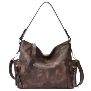 BOSTANTEN Genuine Leather Hobo Handbags Designer Shoulder Tote Purses Crossbody Large Bag for Women