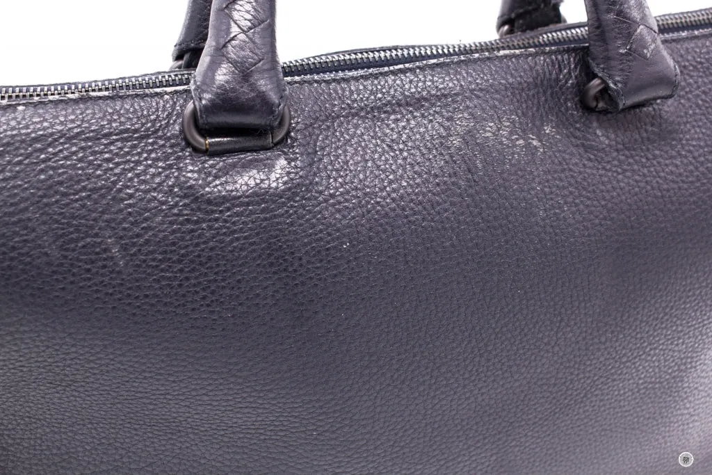 Bottega Veneta Vintage Briefcase Black Lambskin Briefcases