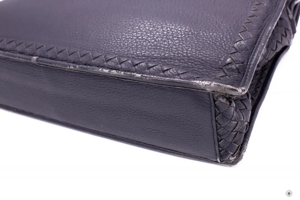Bottega Veneta Vintage Briefcase Black Lambskin Briefcases