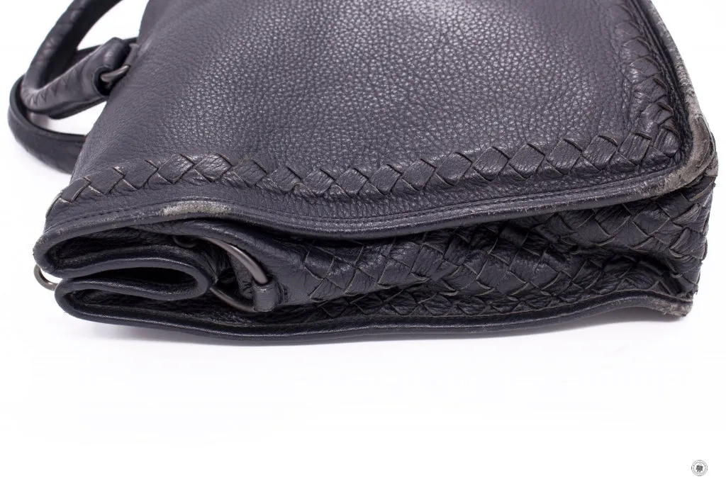Bottega Veneta Vintage Briefcase Black Lambskin Briefcases