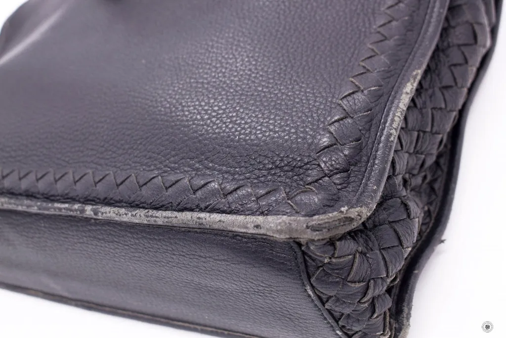 Bottega Veneta Vintage Briefcase Black Lambskin Briefcases