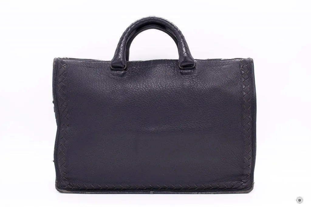 Bottega Veneta Vintage Briefcase Black Lambskin Briefcases