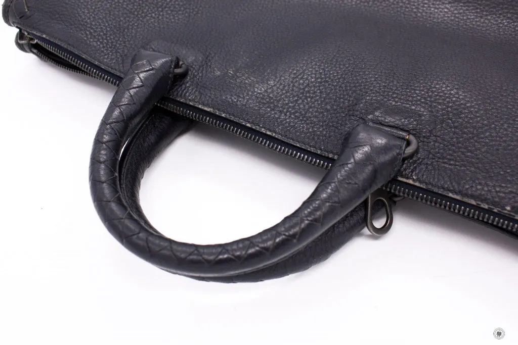Bottega Veneta Vintage Briefcase Black Lambskin Briefcases