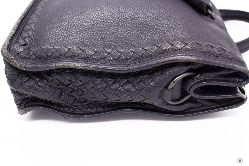 Bottega Veneta Vintage Briefcase Black Lambskin Briefcases