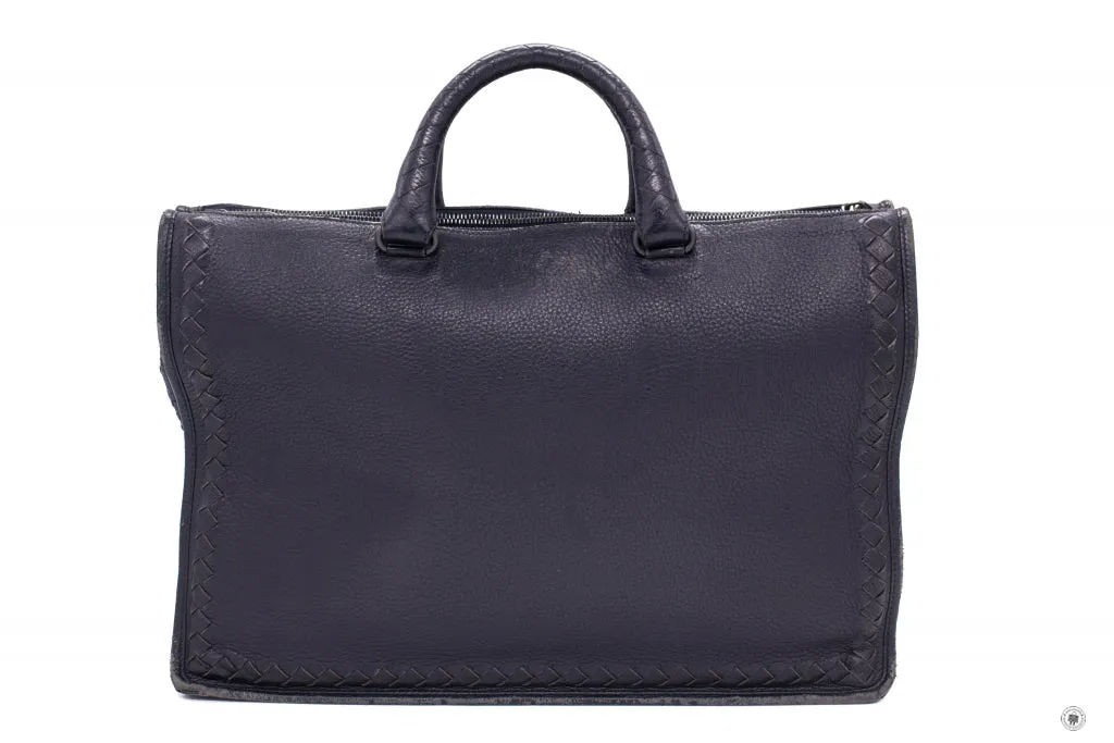 Bottega Veneta Vintage Briefcase Black Lambskin Briefcases