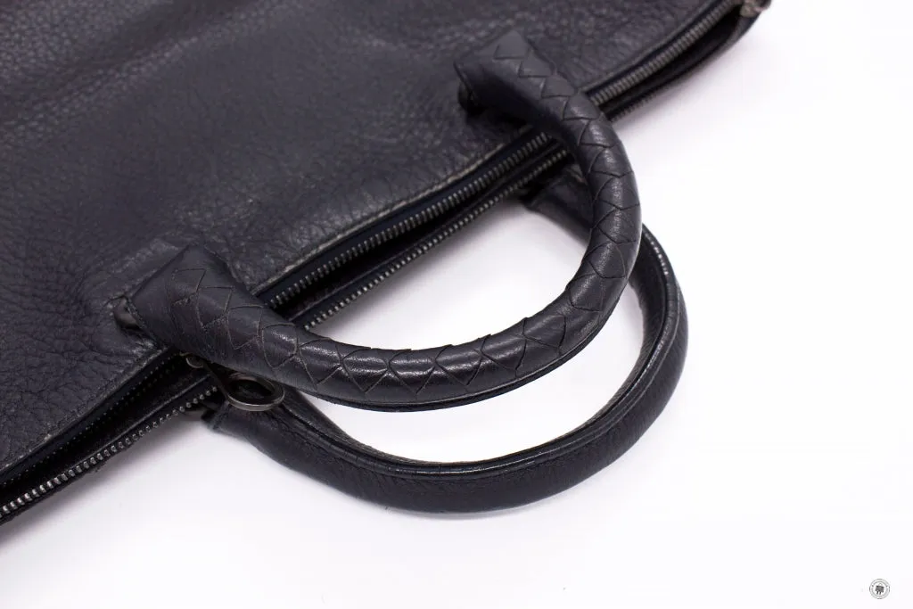 Bottega Veneta Vintage Briefcase Black Lambskin Briefcases