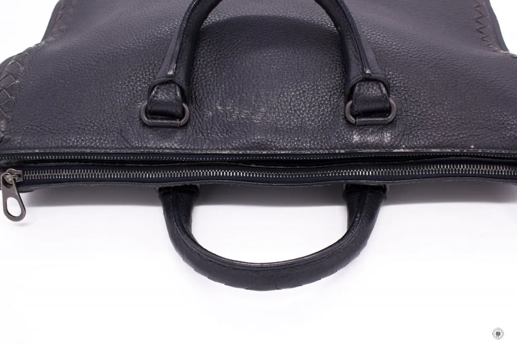 Bottega Veneta Vintage Briefcase Black Lambskin Briefcases