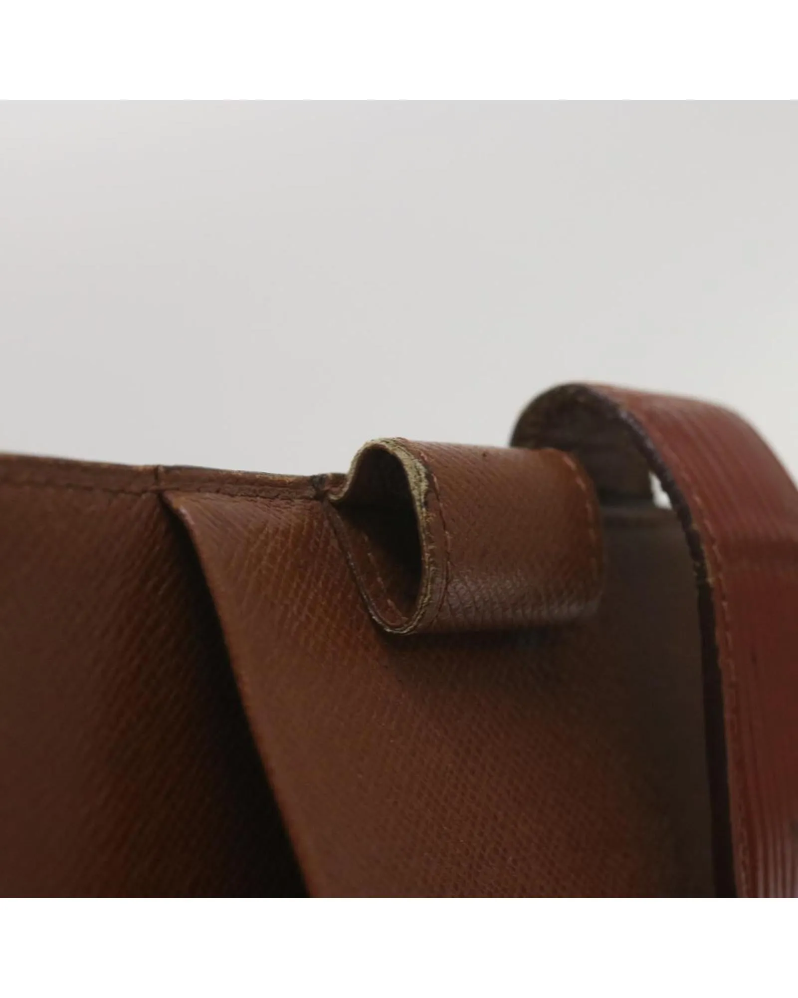Brown Epi Leather Day Planner Cover with Clasp Closure