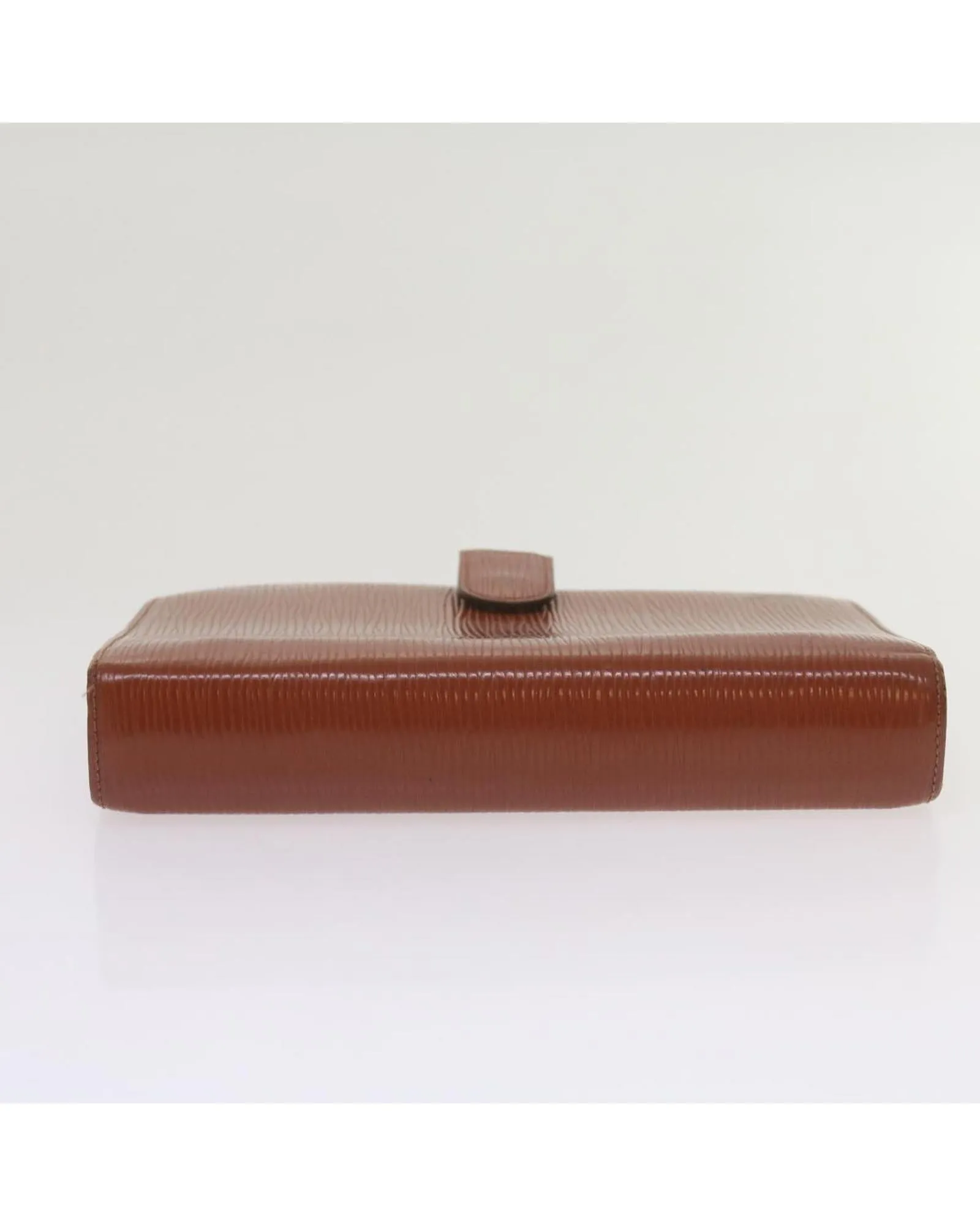 Brown Epi Leather Day Planner Cover with Clasp Closure