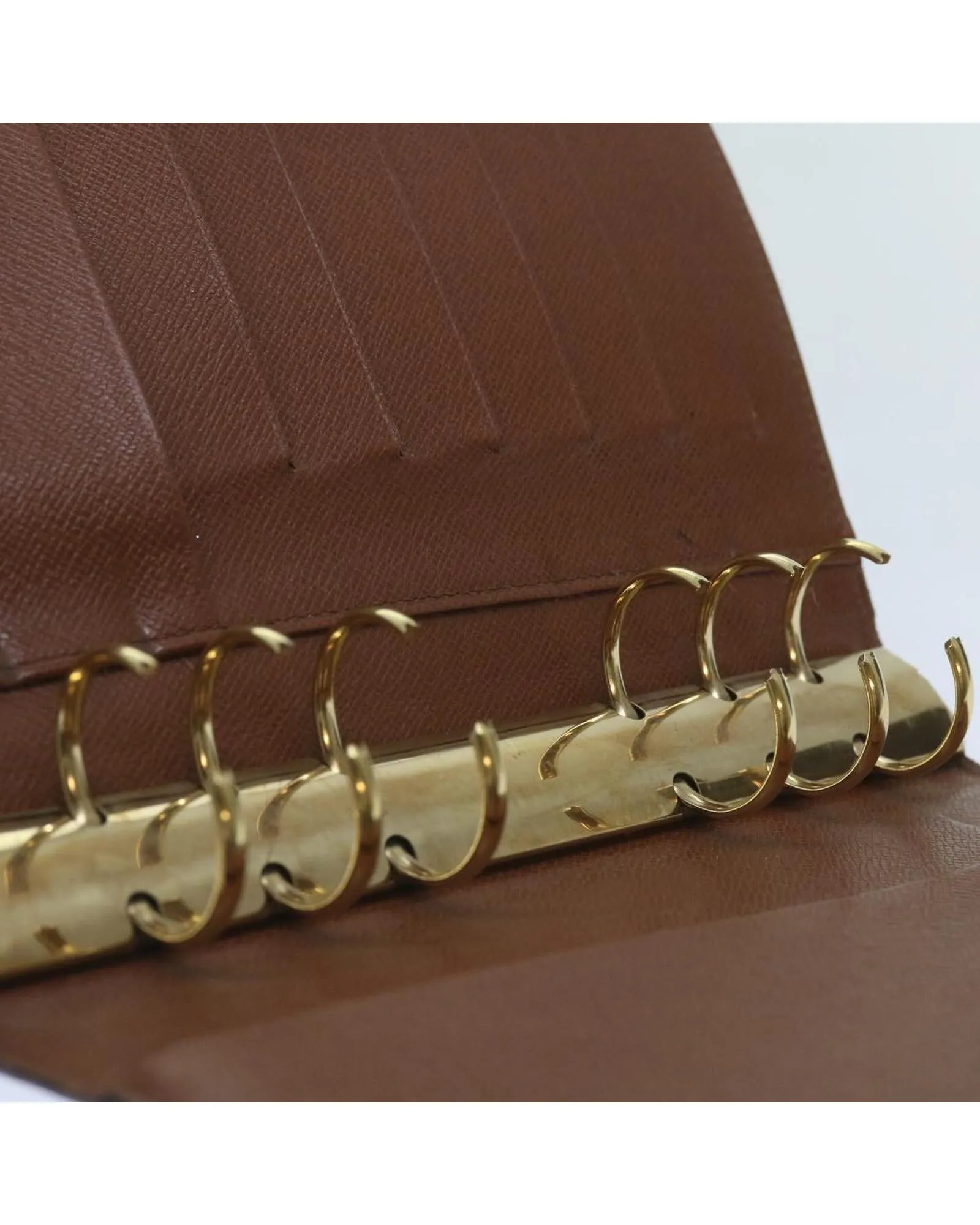 Brown Epi Leather Day Planner Cover with Clasp Closure