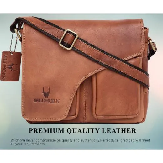 CAISTOR Leather Messenger Bag for Men