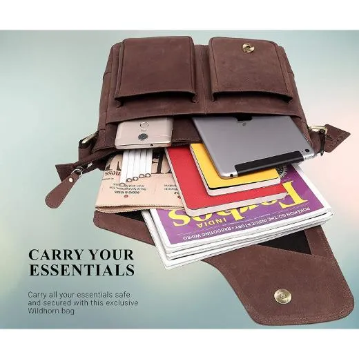 CAISTOR Leather Messenger Bag for Men
