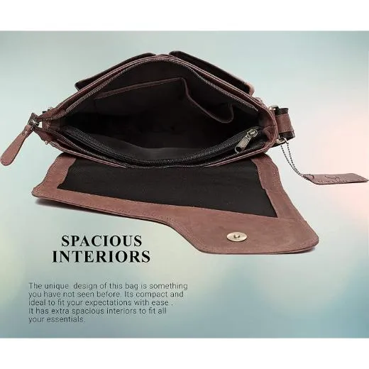 CAISTOR Leather Messenger Bag for Men