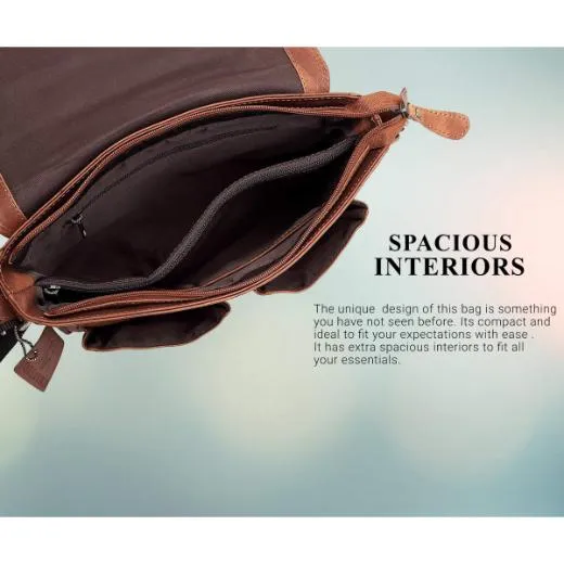 CAISTOR Leather Messenger Bag for Men