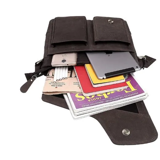 CAISTOR Leather Messenger Bag for Men
