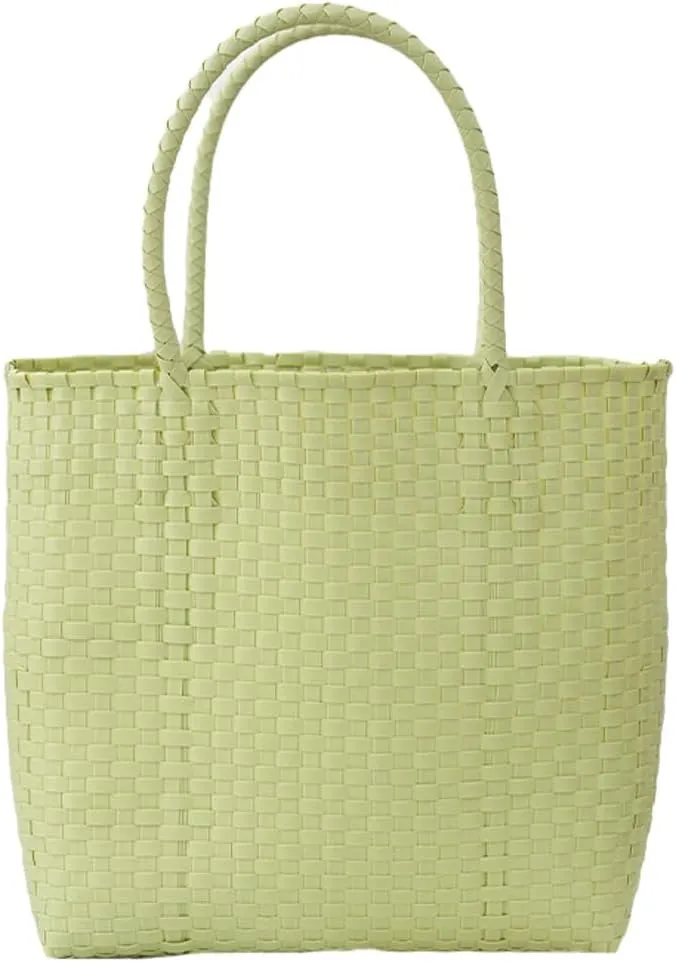 Caistre Womens PVC Jelly Bag 2025 Summer Beach Woven Top Handle Bag Fashion Travel Tote Handbag Plastic Purse