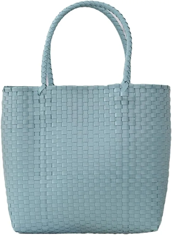 Caistre Womens PVC Jelly Bag 2025 Summer Beach Woven Top Handle Bag Fashion Travel Tote Handbag Plastic Purse
