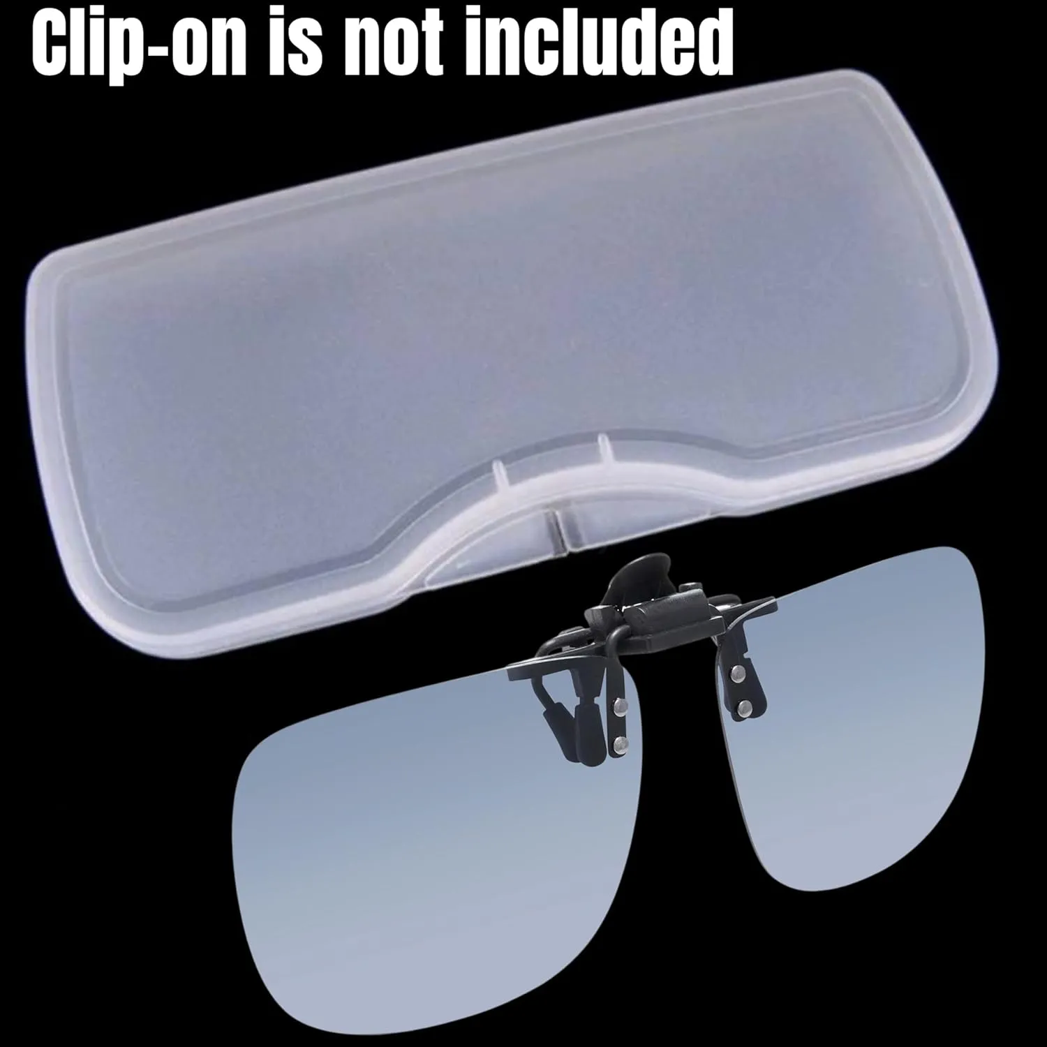 Clip on Glasses Case Pouch Hard Shell, Case for Clip on Sunglasses, Clip-on Sunglasses Clear Box, Thin Flat Glasses Storage