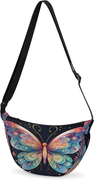 Crescent Crossbody Bag for Women Men, Lightweight Small Sling Hobos Dumpling Bag Crescent Purse, Crescent Moon Bags
