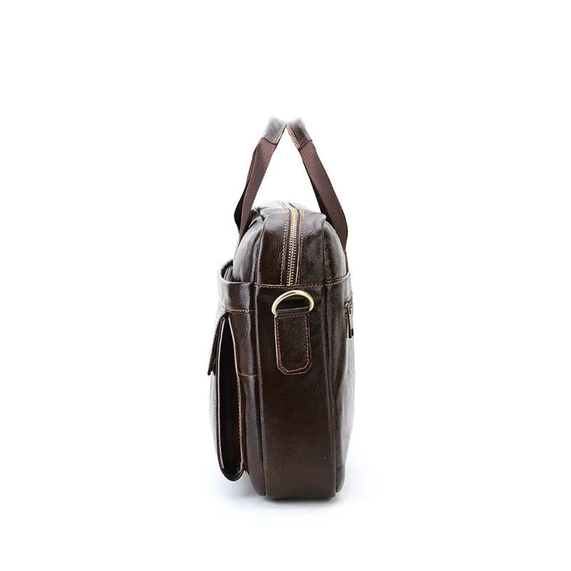 CROSS OX Genuine Leather Mens Briefcase Laptop Bags Men's Travel Bag Cowhide Men Shoulder Bags Business Man Handbag bolsa