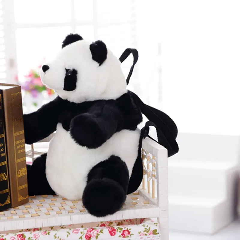 Cute Panda Plush Kids Backpack with Adjustable Straps for Comfort