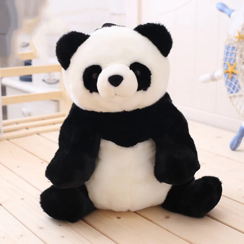 Cute Panda Plush Kids Backpack with Adjustable Straps for Comfort