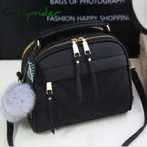 Cyflymder Women Messenger Bags New PU Leather Handbag Inclined Shoulder Bag Women Crossbody Handbags Bag Ball Tassel Bolsa