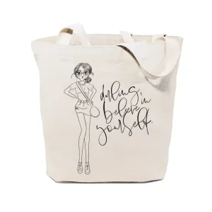 Darling, Believe in Yourself Cotton Canvas Tote Bag by The Cotton & Canvas Co.
