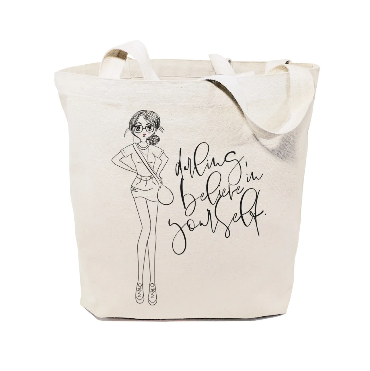 Darling, Believe in Yourself Cotton Canvas Tote Bag by The Cotton & Canvas Co.