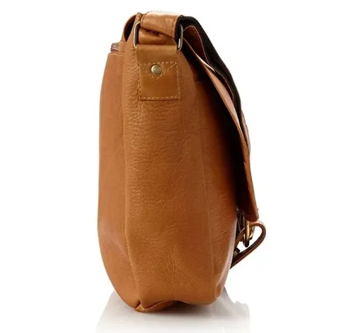 David King & Co. 199 Leather East/West 1/2 Flap Messenger Bag with Large Ring- $155.00