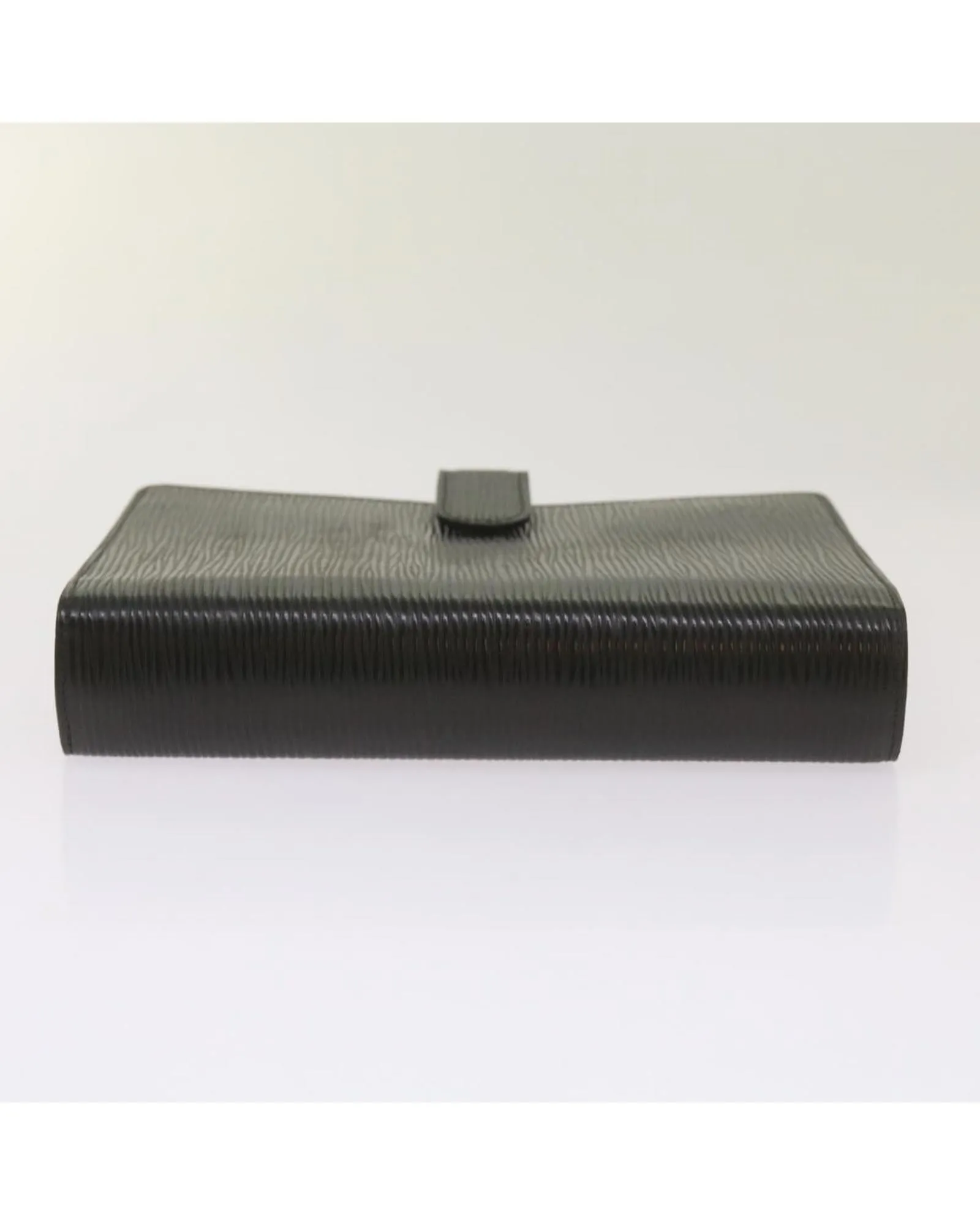 Epi Leather Day Planner Cover with Accessories and Storage Pocket - Black