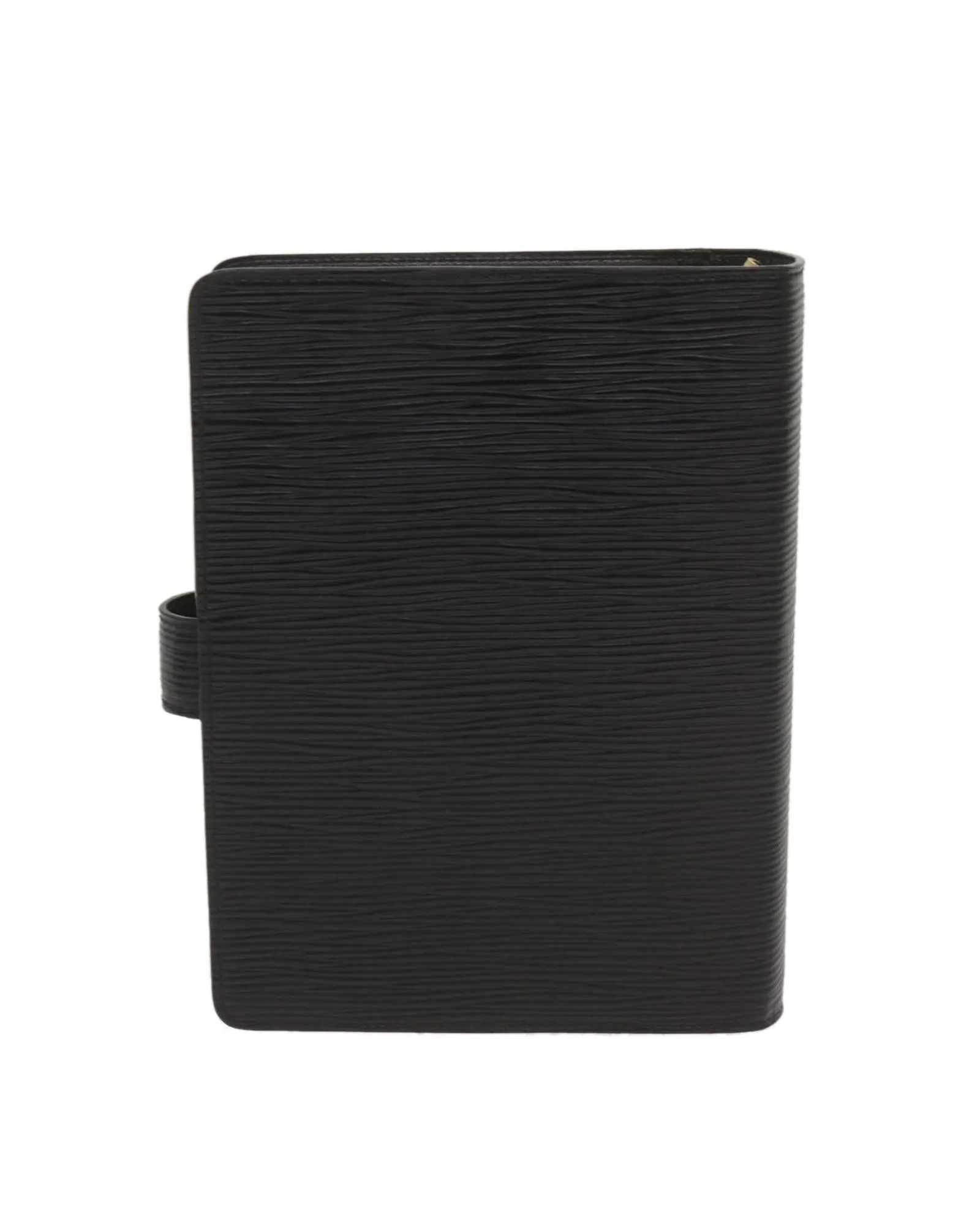 Epi Leather Day Planner Cover with Accessories and Storage Pocket - Black